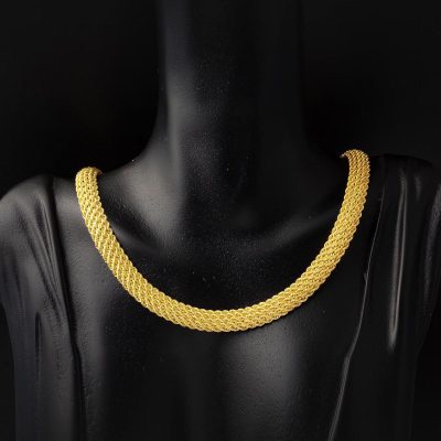 5 Sıra Hasır Örgülü Altın Takı Seti - 14K - 8.46g - EZ Gold