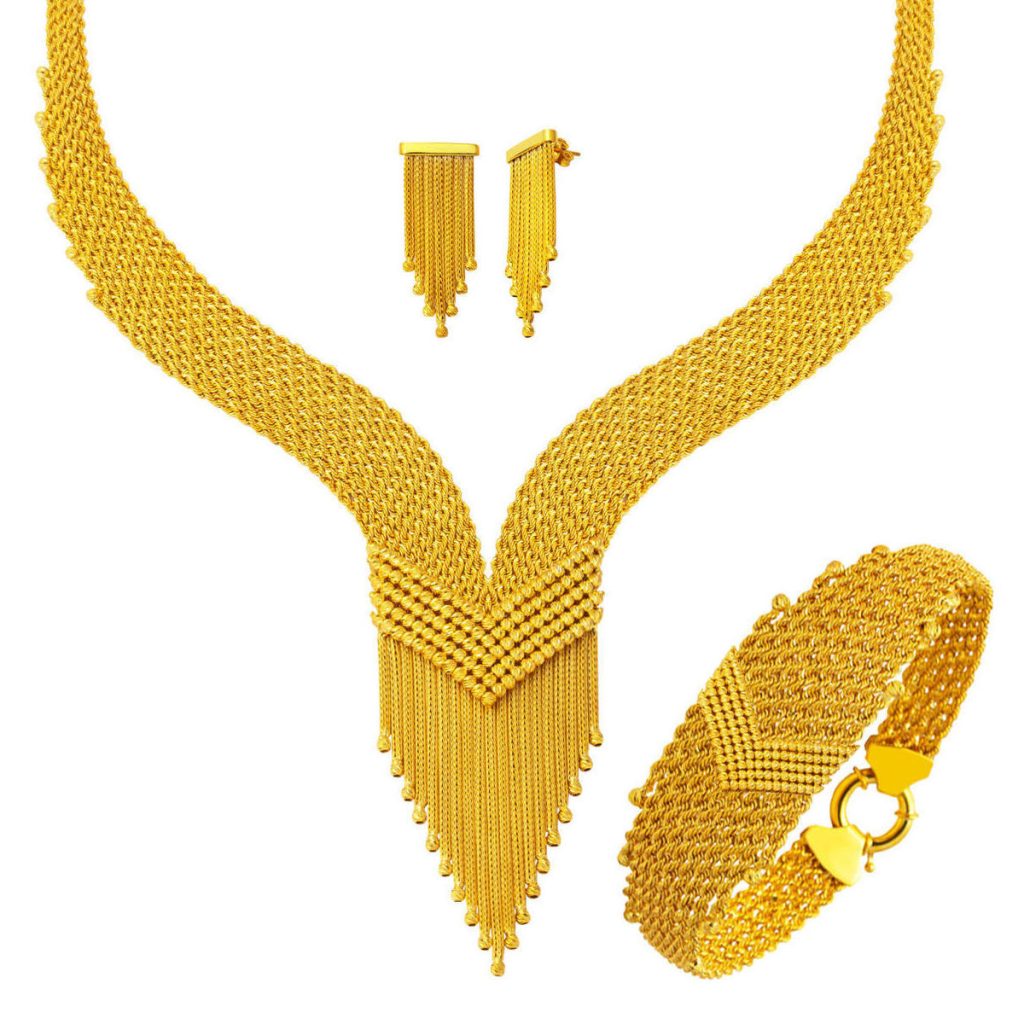 Özel Design Tresse Or Mariage Parure