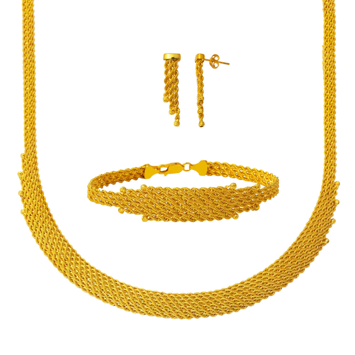 Classique Tressé Or Bijou Parure