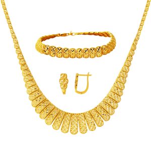 Italian Kalem İşlemeli Gold 14 Karat Set