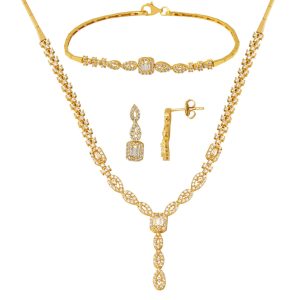 Jaune Or Baguette Parure