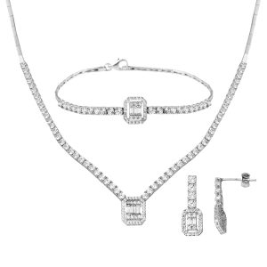 Baguette Su Yolu Blanc Or Set 14 Carats