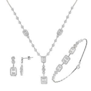 14 Karat Baguette Set White Gold