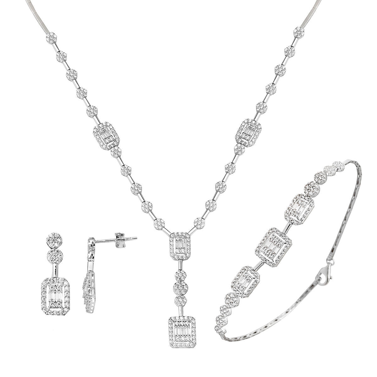 14 Carats Baguette Set Blanc Or