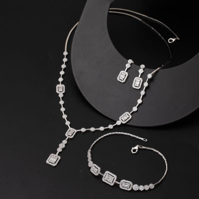 14 Ayar Baget Set Beyaz Altın - 14K - 1.71g - EZ Gold