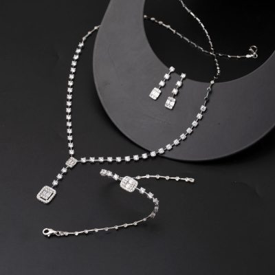 Baget Suyolu Beyaz Altın Set 14 Ayar - 14K - 12.62g - EZ Gold
