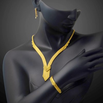 Çavuş Model Dorika Toplu Örgü Altın Set - 14K - 28.22g - EZ Gold