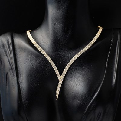 3 Sıra Su Yolu Sarı Altın Kolye Seti - 14K - 15.55g - EZ Gold