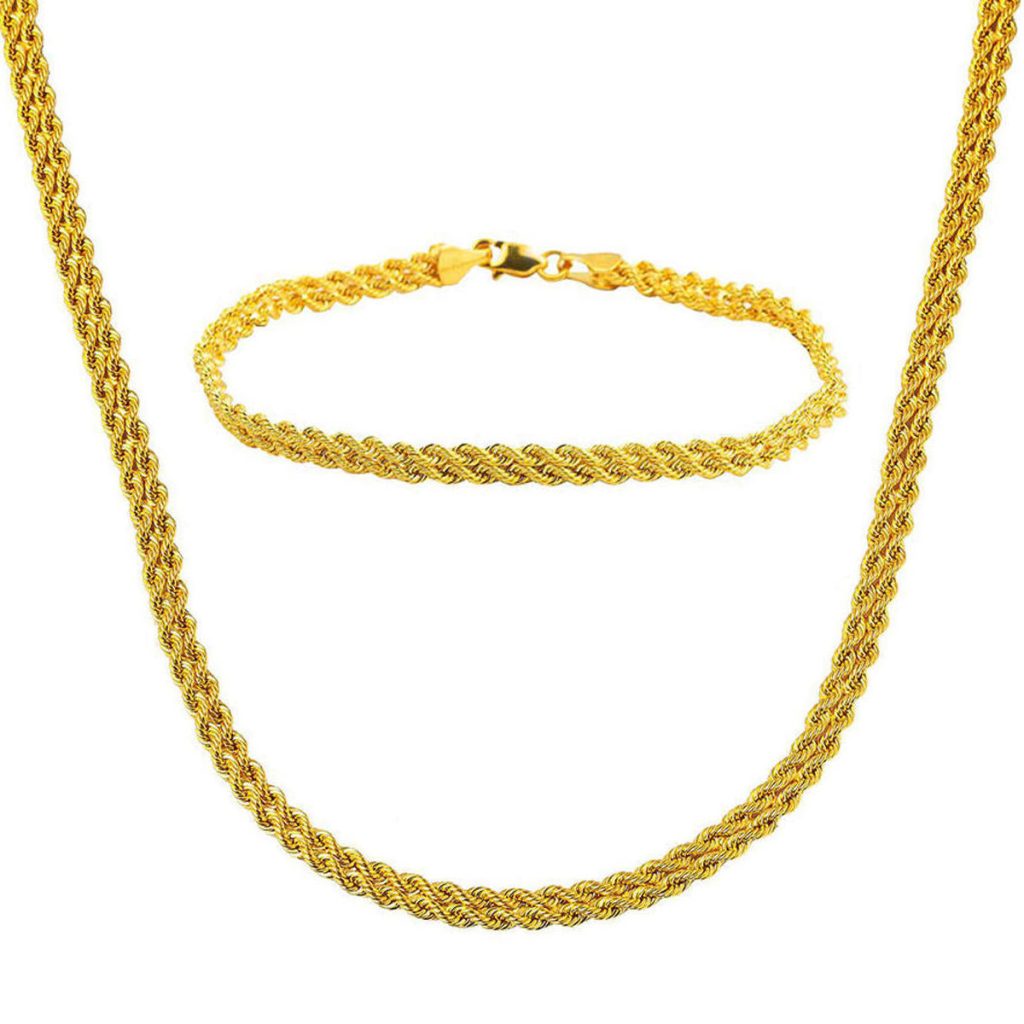Halat Twisted Chain Yellow Gold Spor Set