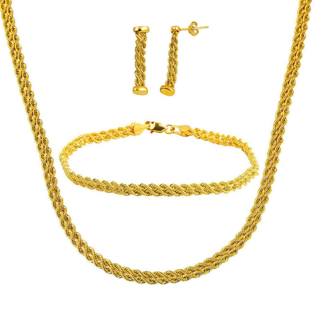 Halat Tressé Or Bijou Parure
