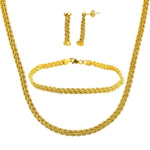 Halat Wovenlü Gold Jewelry Set