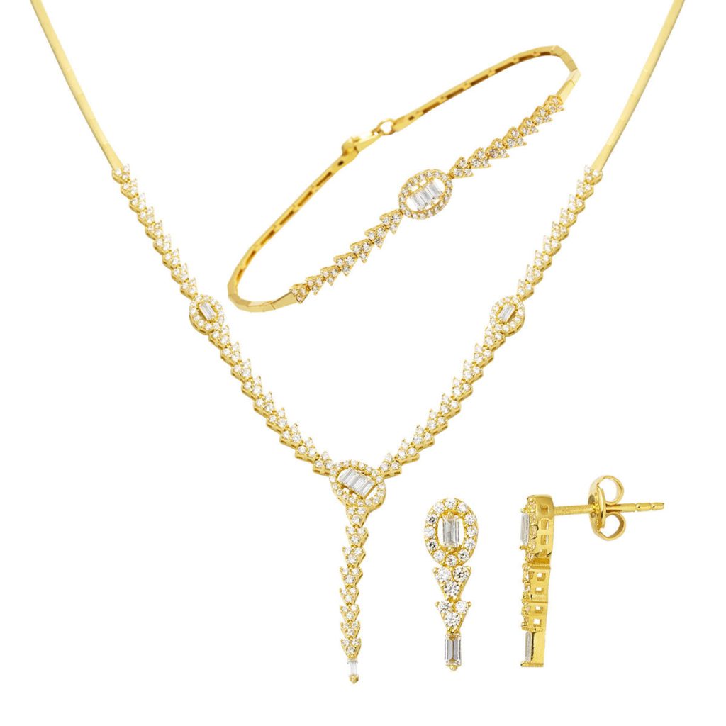 Baguette 14 Karat Gold Set