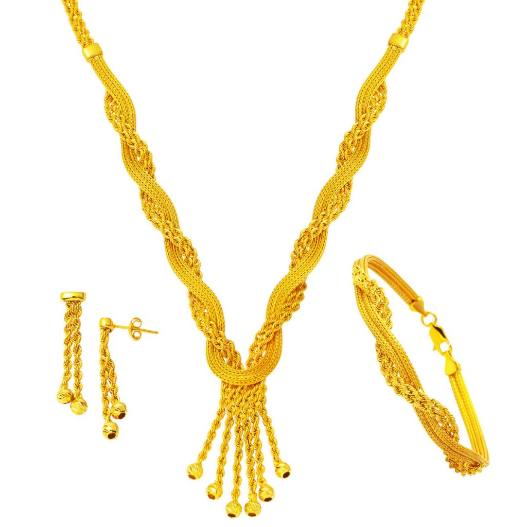 Lierre Tresse a Chaine Or Bijou Parure