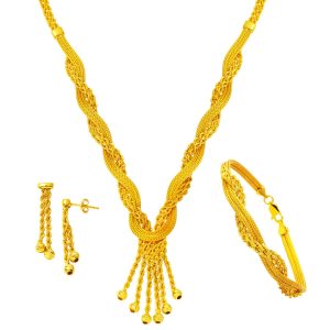 Ivy Braided Chain Gold Jewelry Set