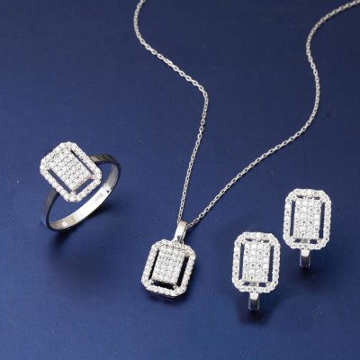 Coronet Beyaz Altın Baget Spor Set - 14K - 7.09g - EZ Gold