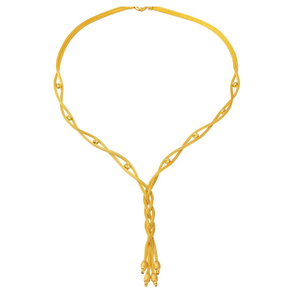 14 Karat Kıvrımlı Püskül Design Gold Gerdanlık
