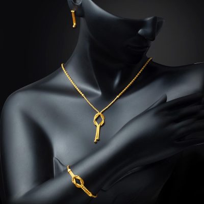 Sonsuzluk Örgü Zincirli Altın Set Takımı - 14K - 14.46g - EZ Gold