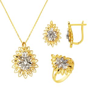 Fleur de Vie 14 Carats Or Spor Set