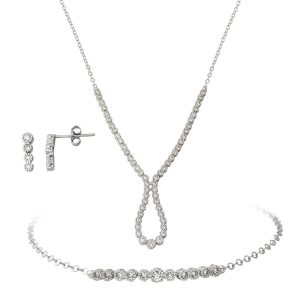 Drop Su Yolu White Gold Engagement Set