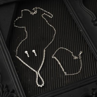 Damla Su Yolu Beyaz Altın Nişan Set Takımı - 14K - 9.49g - EZ Gold