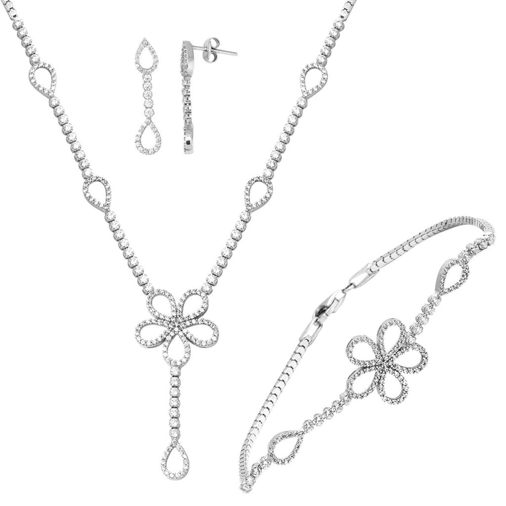 14 Carats Blanc Or Papatya Bijou Parure