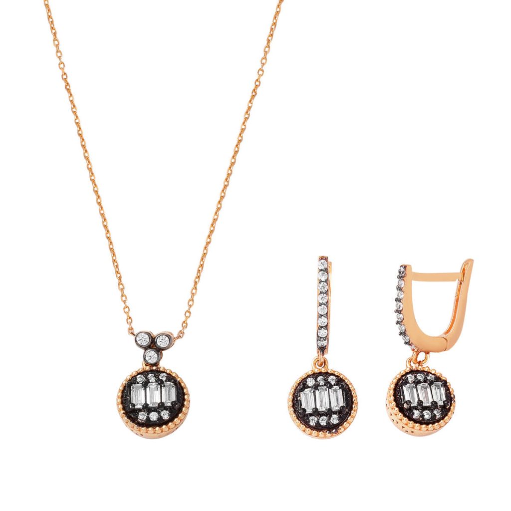 Necklace & Earring Rose Gold Set