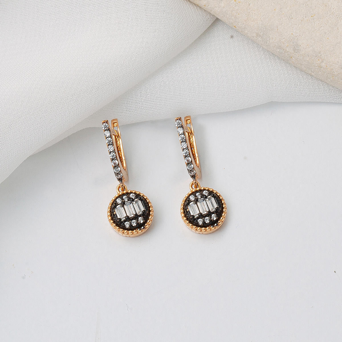 Kolye & Küpe Rose Altın Set - Görsel 5