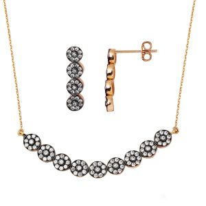 Efruz Necklace & Earring Rose Gold Set