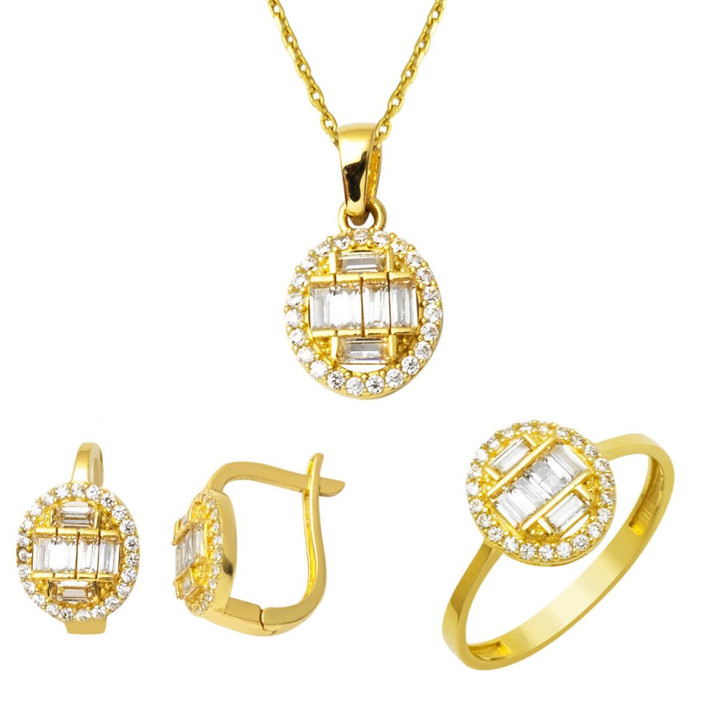 Baguette 14 Carats Or 3&rsquo;lü Bijou Parure