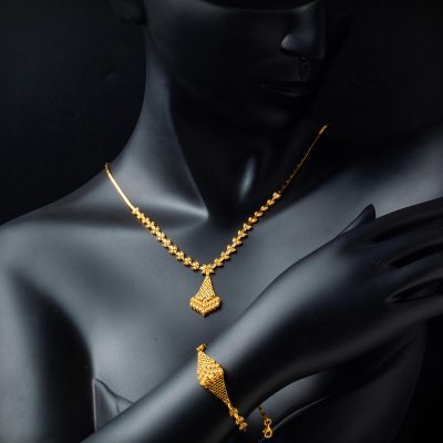 Yaprak Sarı Altın Takı Seti - 14K - 5.35g - EZ Gold