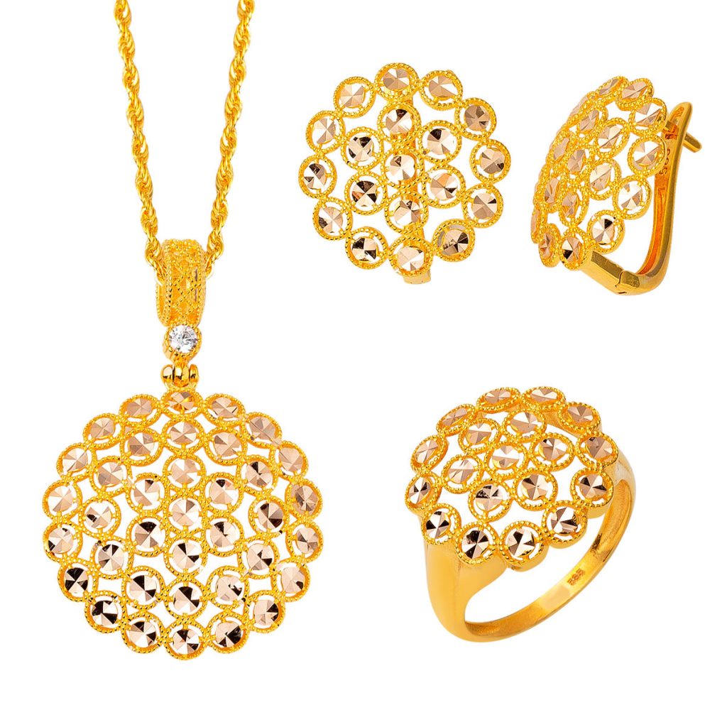 Harem Yellow Gold 3’lü Jewelry Set
