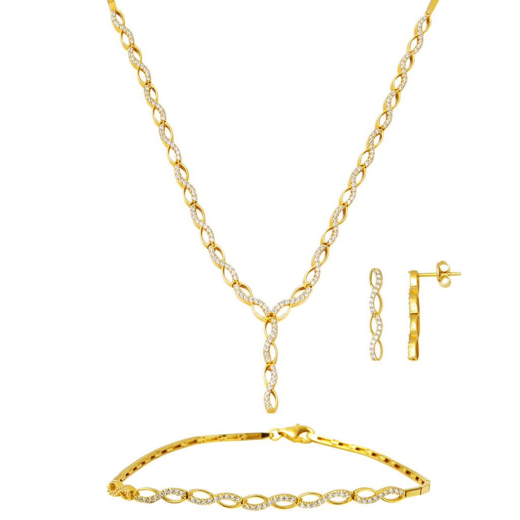 Infinity 14 Karat Gold Jewelry Set
