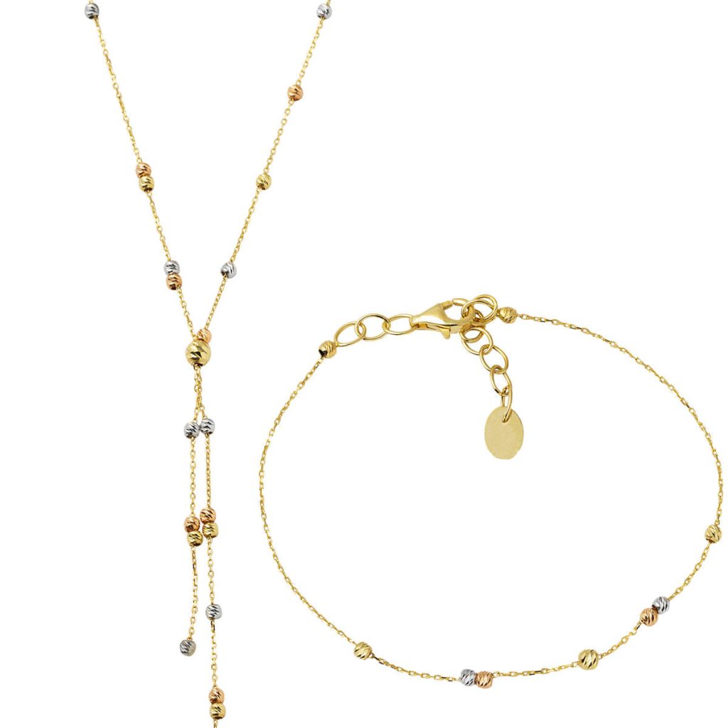 Collier & Bracelet Boules Boules Or Set
