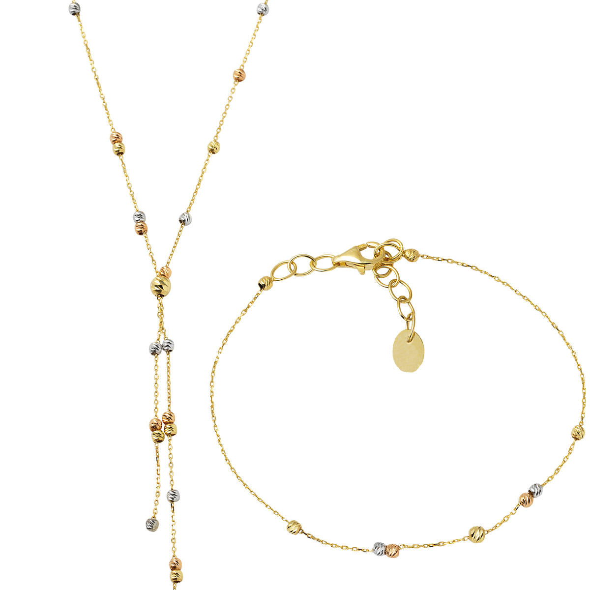 Collier & Bracelet Boules Boules Or Set