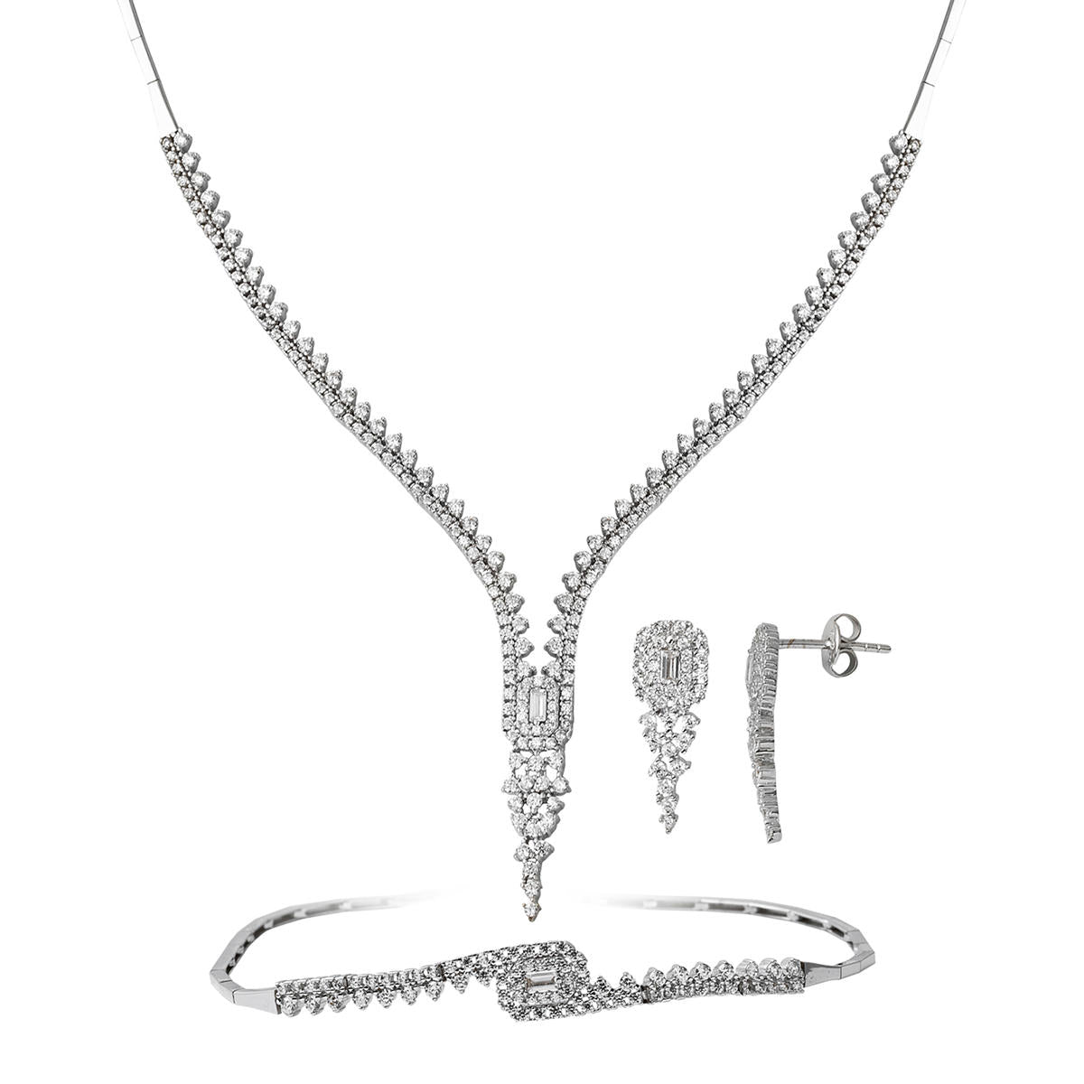 Burçlar 14 Carats Baguette avec Pierres Or Set