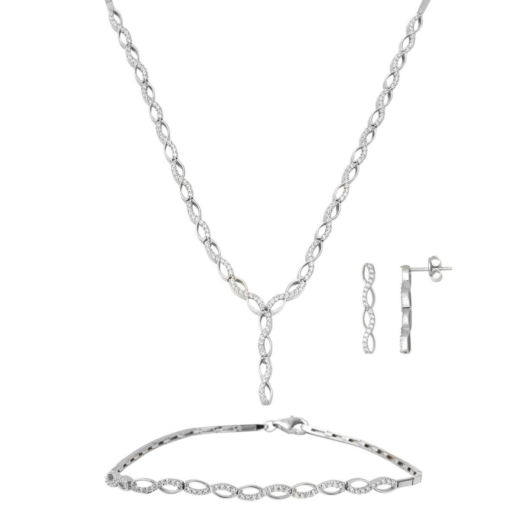 Infinity 14 Karat White Gold Set