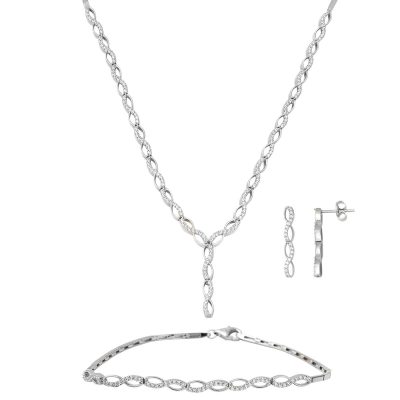 Infinity 14 Karat White Gold Set