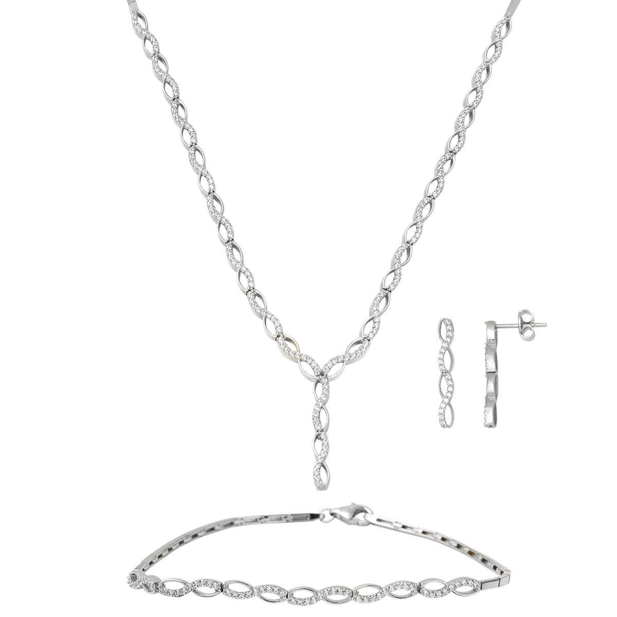 Infinity 14 Karat White Gold Set