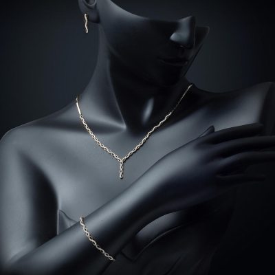 Sonsuzluk 14 Ayar Beyaz Altın Set - 14K - 16.4g - EZ Gold