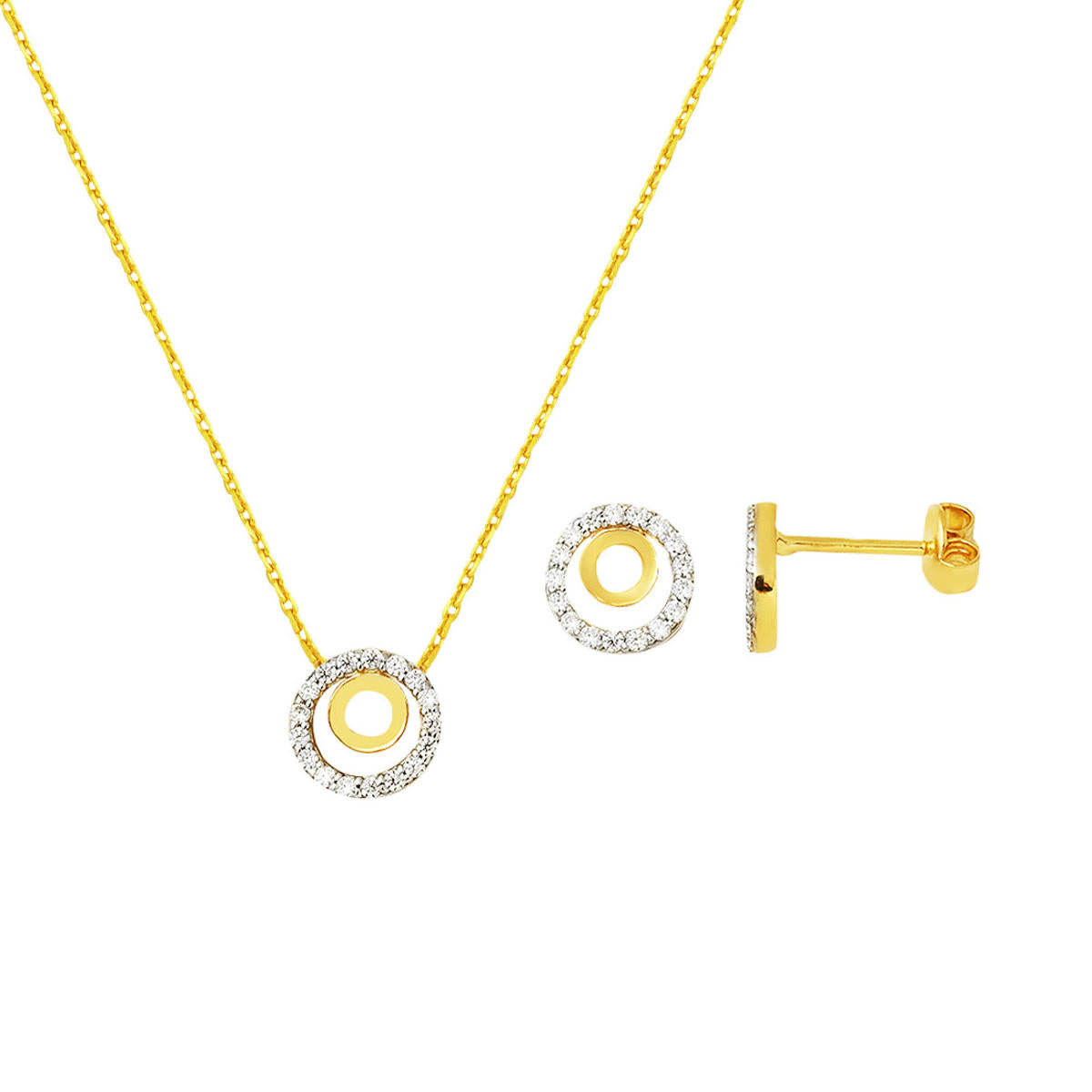 İnsta 14 Carats Collier & Boucle d'oreille Or Set