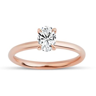0,50 ct. Oval Taille Mozanit Solitaire Bague – 14 Carats Rose Or - 14K - 1.45g - EZ Gold