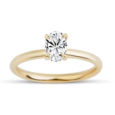 0,50 Karat Mossanite Oval Cut Solitaire Ring - 14K - 1.45g - EZ Gold