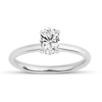 0,50 Karat Mozanit Oval Taille Solitaire Bague - 14K - 1.43g - EZ Gold