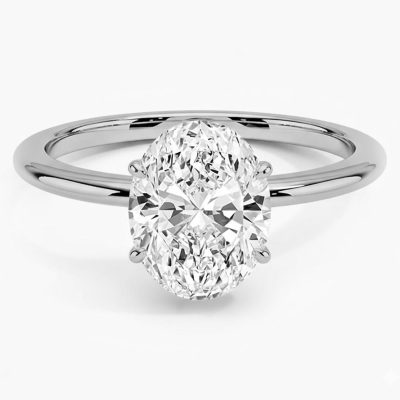 1,50 Karat Oval Mozanit Solitaire Bague – 14 Carats Or - 14K - 1.9g - EZ Gold