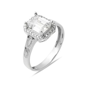 14 Karat White Gold Infinity Baguette Ring