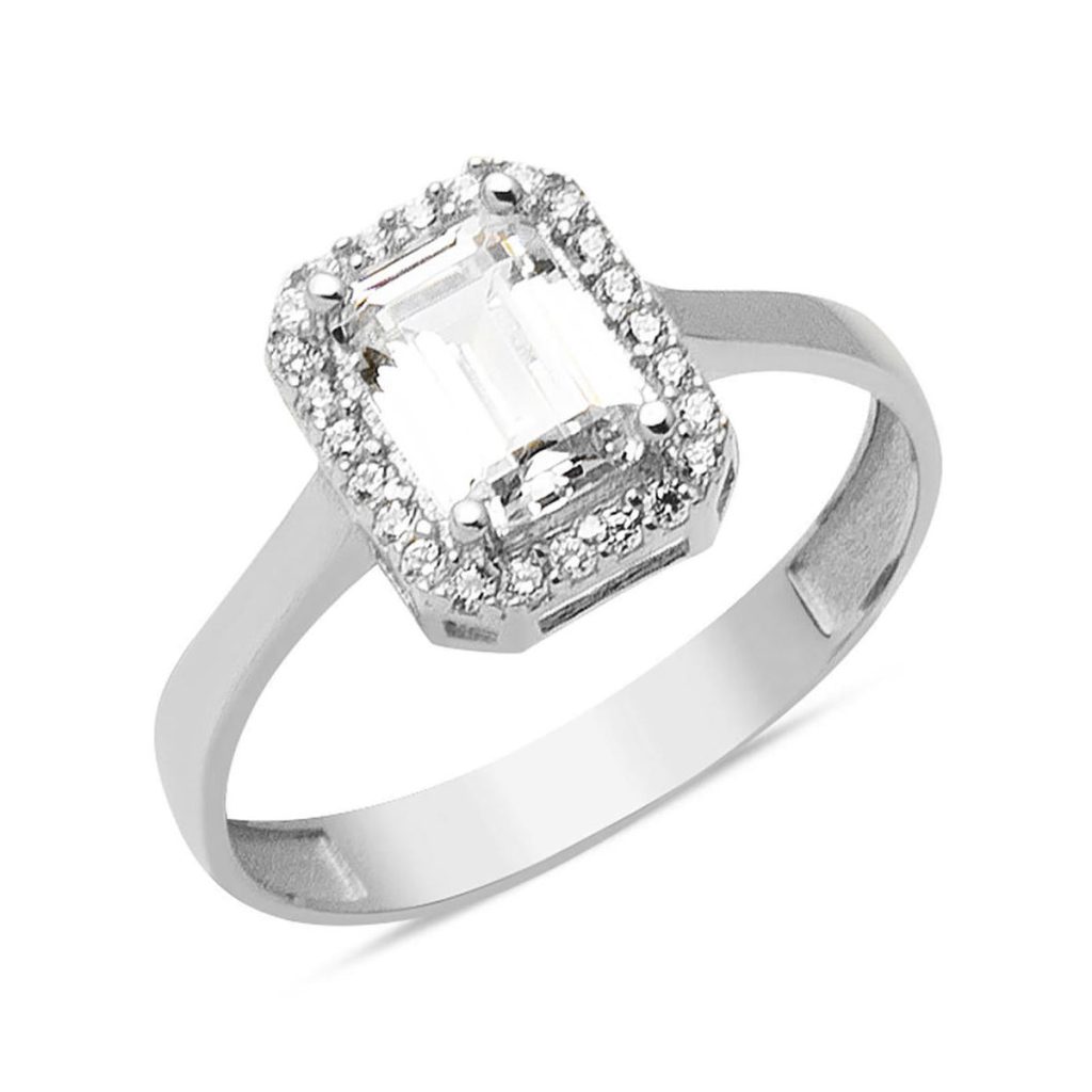Baguette Model White Gold 14 Karat Ring
