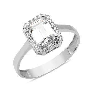Baguette Model Blanc Or 14 Carats Bague