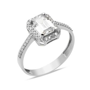 White Gold Baguette 14 Karat Ring