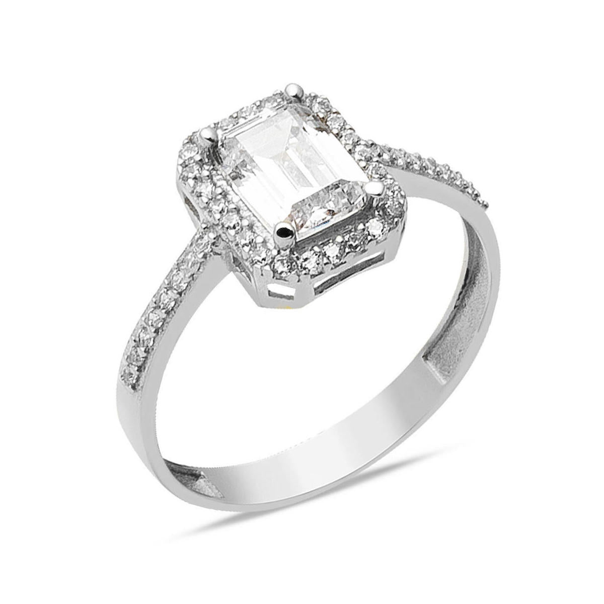 White Gold Baguette 14 Karat Ring