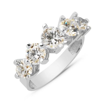Spica 14 Carats Cinq Pierres Blanc Or Bague